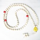 Turquoise Stone 108 0.4inch Red White Beads Yellow Buddhism Buddha Prayer Mala Necklace