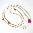 Turquoise Stone 108 0.4inch Red White Beads Purple Buddhism Buddha Prayer Mala Necklace