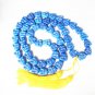 Buddhism Turquoise 40inch 54 Smile Blue Buddha Beads Prayer Mala Necklace ZL1076