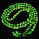 Fashion Jewelry Cool Turquoise 108 Green Vein 10x12mm Skull Beads Necklace