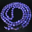 Fashion Jewelry Cool Turquoise 108 Purple Black Vein 10x12mm Skull Beads Necklace