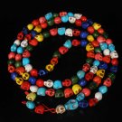 Fashion Jewelry Cool Turquoise 108 Mixed Vein 10x12mm Skull Beads Necklace