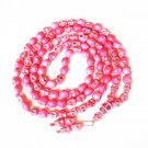 Fashion Jewelry Cool Turquoise 108 Hot Pink Vein 10x12mm Skull Beads Necklace