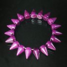Cool Fashion Turquoise Purple Spiculate Teeth Shape Vein Beads Stretch Bracelet