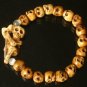 Tibet & Nepal Yak Bone Hand Carved Skulls Chain Bracelet IZ23