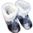 TRADITIONAL SHEEP WOOL SLIPPERS BOOTS 100% PURE WOOL MEN SIZE 8 US/ 7.5 UK/ 41 EU