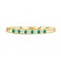 Round Emerald and Diamond Ring in 14k Yellow Gold