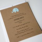 Baby Boy Shower or Announcement Invitation - Pearly Blue Elephant