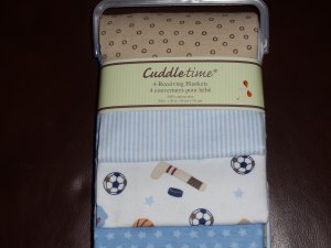 Cuddle Time -- 4 Receiving Blankets -- New With Tags