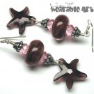 Nadia - Lampwork & Swarovski Starfish Earrings - ONE-OF-A-KIND