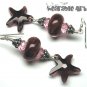 Nadia - Lampwork & Swarovski Starfish Earrings - ONE-OF-A-KIND