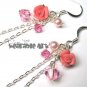 Jenna - Pink Swarovski Crystal Earrings / Polymer Clay