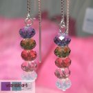 Beautiful Life - .925 Sterling Silver Ear Threads and Swarovski Crystal Earrings