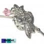 My Fair Lady - Unique Lampwork Pendant Necklace, Swarovski Crystals, Bali Silver