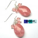 ~Sakura~ Sterling Silver Cherry Quartz Earrings