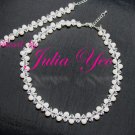 Innocence - White snowy handcrafted Swarovski necklace
