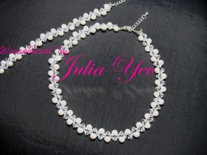 Innocence - White snowy handcrafted Swarovski necklace