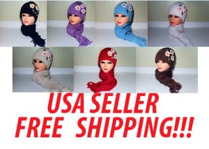 Winter Knit Hat Scarf Set heavy warm stylish pretty womens FREE SHIPPING USA.