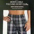 Monte Carlo Polo Jockey Club Men 3pk Boxer Shorts 100%Cotton Plaid Underwear New