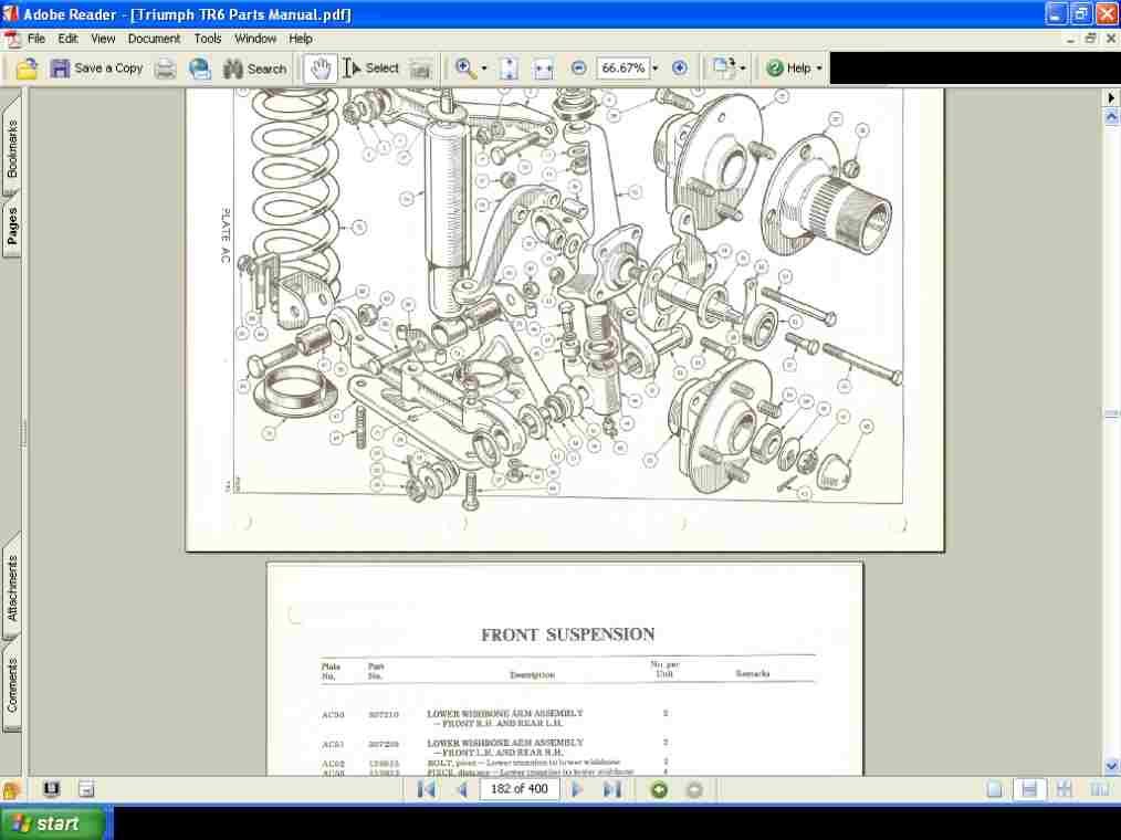 TR6 PARTS MANUAL + Triumph DIAGRAMS MANUALS TR 6 TR6