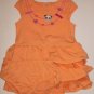 EEUC Gymboree Panda Academy Orange Ruffle Dress and Panty Cover Girls Sz 3T