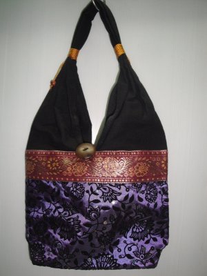 S013 Small Handbag Thai Silk Fabric and Cotton Handmade