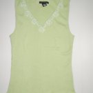 New!! Apostrophe 100%cotton! tank top green color sleeveless Size S/C