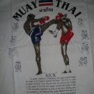 Unisex  T-Shirt White Cotton Boxing  (Muay Thai )