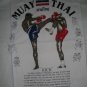 Unisex  T-Shirt White Cotton Boxing  (Muay Thai )