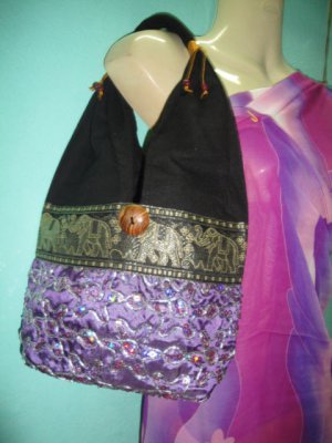 S003 Small Handbag Thai Silk Fabric and Cotton Handmade