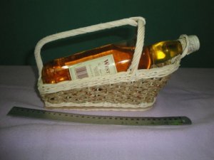 Wicker Wine or Bottle Holder Picnic  Rattan and Sedge Basket New Handcraft