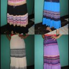 Thai Handmade Boho-Hippy-Gypsy 4-step Long Skirt