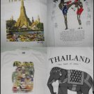 T-SHIRT White Cotton Casual Temple/ Muay / Flood Market / Elephant in Thailand