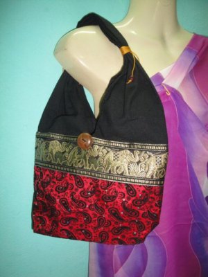 S001 Small Handbag Thai Silk Fabric and Cotton Handmade