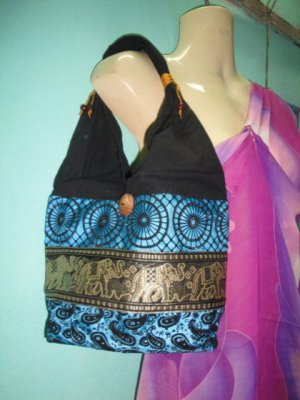 S010 Small Handbag Thai Silk Fabric and Cotton Handmade
