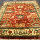 6 x 9 Vege Dyed Wool Super Serapi Persian Heriz Style Handmade Oriental Area Rug