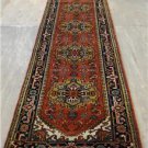 2'8 x 11'10 Heriz Style Handmade Oriental Super Serapi Vege Dyed Wool Runner Rug