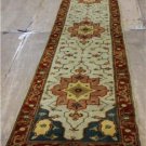 2'5x11'9 Persian Heriz Style Handmade Oriental Serapi Vege Dyed Wool Runner Rug
