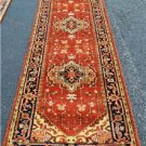 2'7x10'8 Vege Dyed Wool Handmade Persian Heriz Style Serapi Oriental Runner Rug
