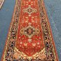 2'7x10'8 Vege Dyed Wool Handmade Persian Heriz Style Serapi Oriental Runner Rug