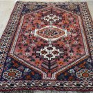 3'5 x 5'5 Genuine Persian Tribal Shiraz Qashqai Bird Handmade Oriental Wool Rug
