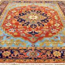 8x10 Vege Dyed Wool Super Serapi Persian Heriz Style Handmade Oriental Area Rug