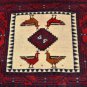 3 x 5 Genuine Persian Mousel Balouch Bird Tribal Oriental Hand Knotted Wool Rug