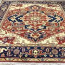 8 x 10 Vege Dye Wool Super Serapi Persian Heriz Style Handmade Oriental Area Rug