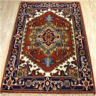 2'8x4'1 Vege Dye Wool Super Serapi Persian Heriz Style Hand Knotted Oriental Rug