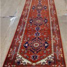2'7x11'10 Persian Heriz Style Handmade Oriental Serapi Vege Dyed Wool Runner Rug