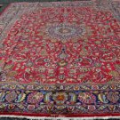 10x13 Signed "Shar Pesar" (King's Son) Genuine S Antique Persian Mashad Wool Rug