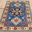 3'2x4'10 Fine Vegetable Dye Wool Caucasian Kazak Style Hand Knotted Oriental Rug
