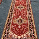 2'7x10 Heriz Style Handmade Oriental Super Serapi Vegatable Dyed Wool Runner Rug