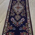 1'6 x 6'4 Stunning Blue Rare Genuine Persian Kerman Hand Knotted Wool Rug Runner